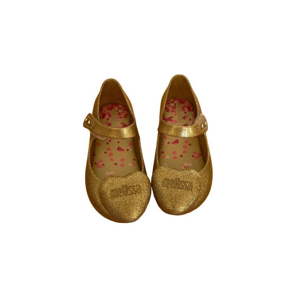 Mini Melissa golden heart flats ballet shoes girls size 9